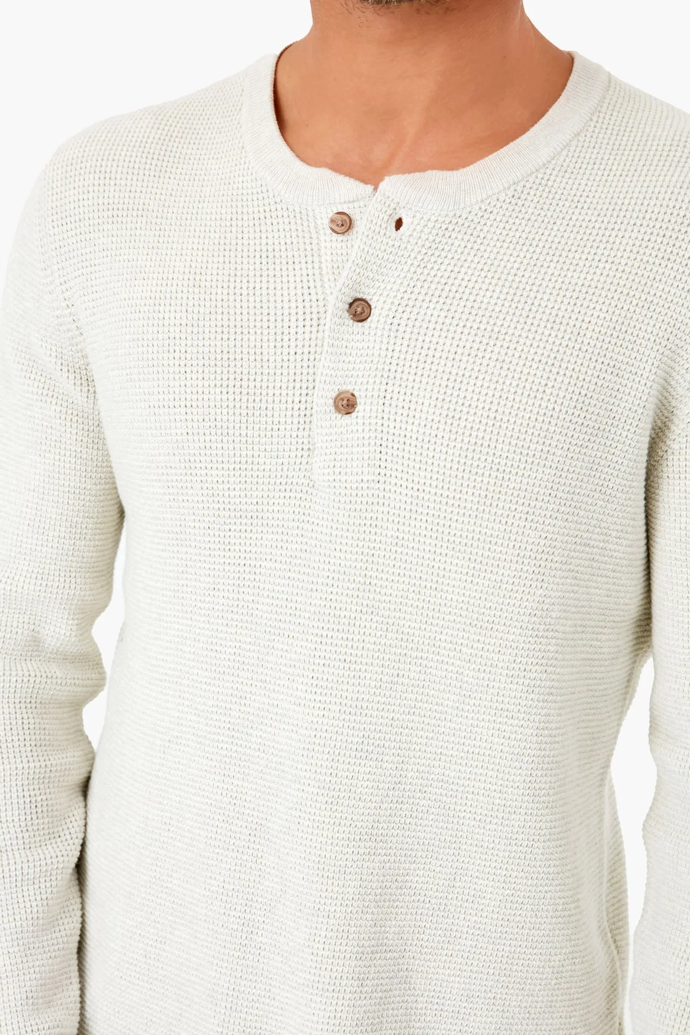 Oatmeal Heather Henley Sweater