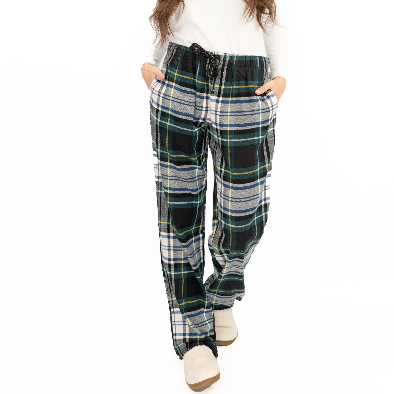 Old Navy Womens Green White Plaid Tartan PJ Style Bottoms