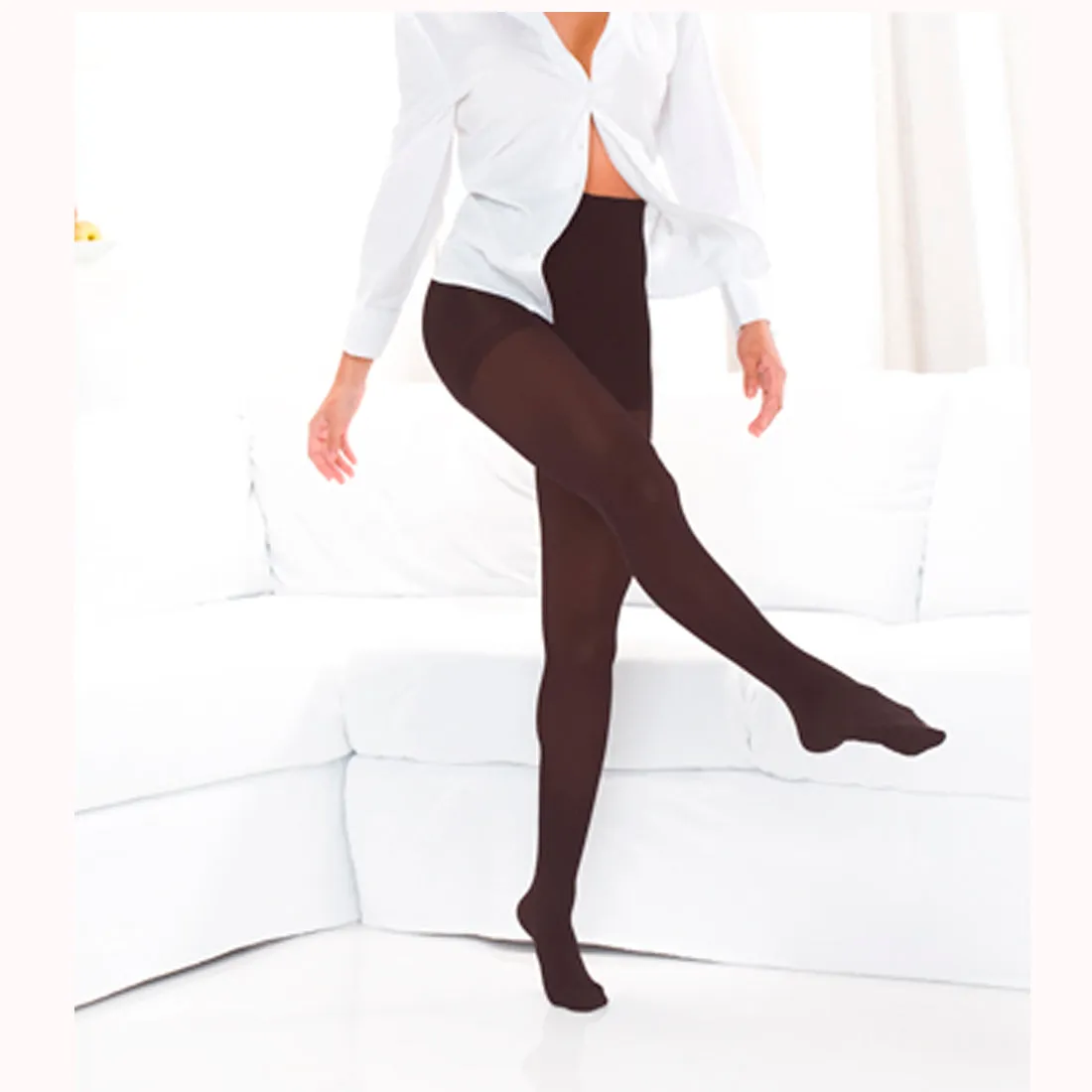 Opaque Tights 10-15 MMHG Whinter White Large (#16678)