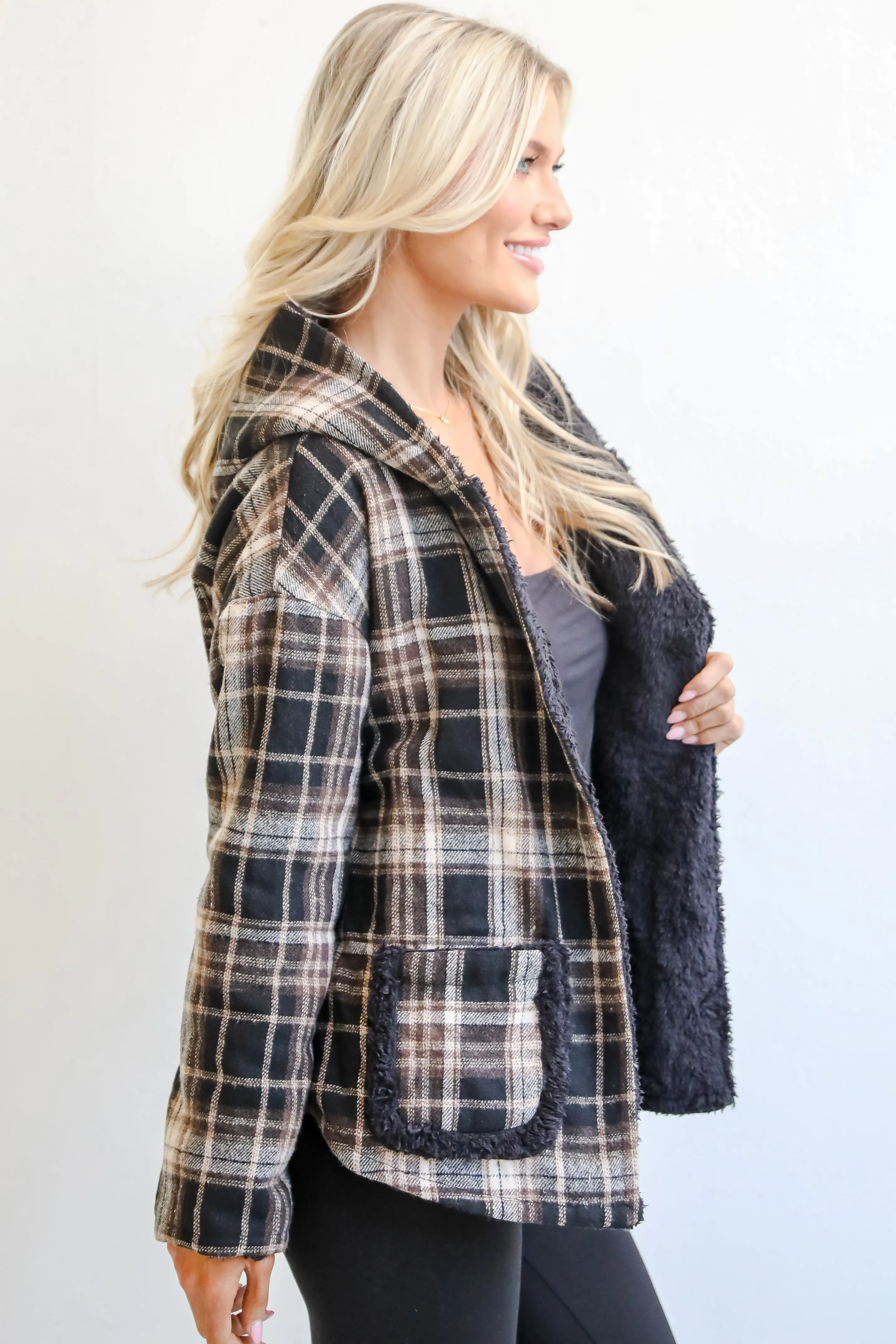 Perfected Comfort Reversible Sherpa Plaid Jacket - DOORBUSTER