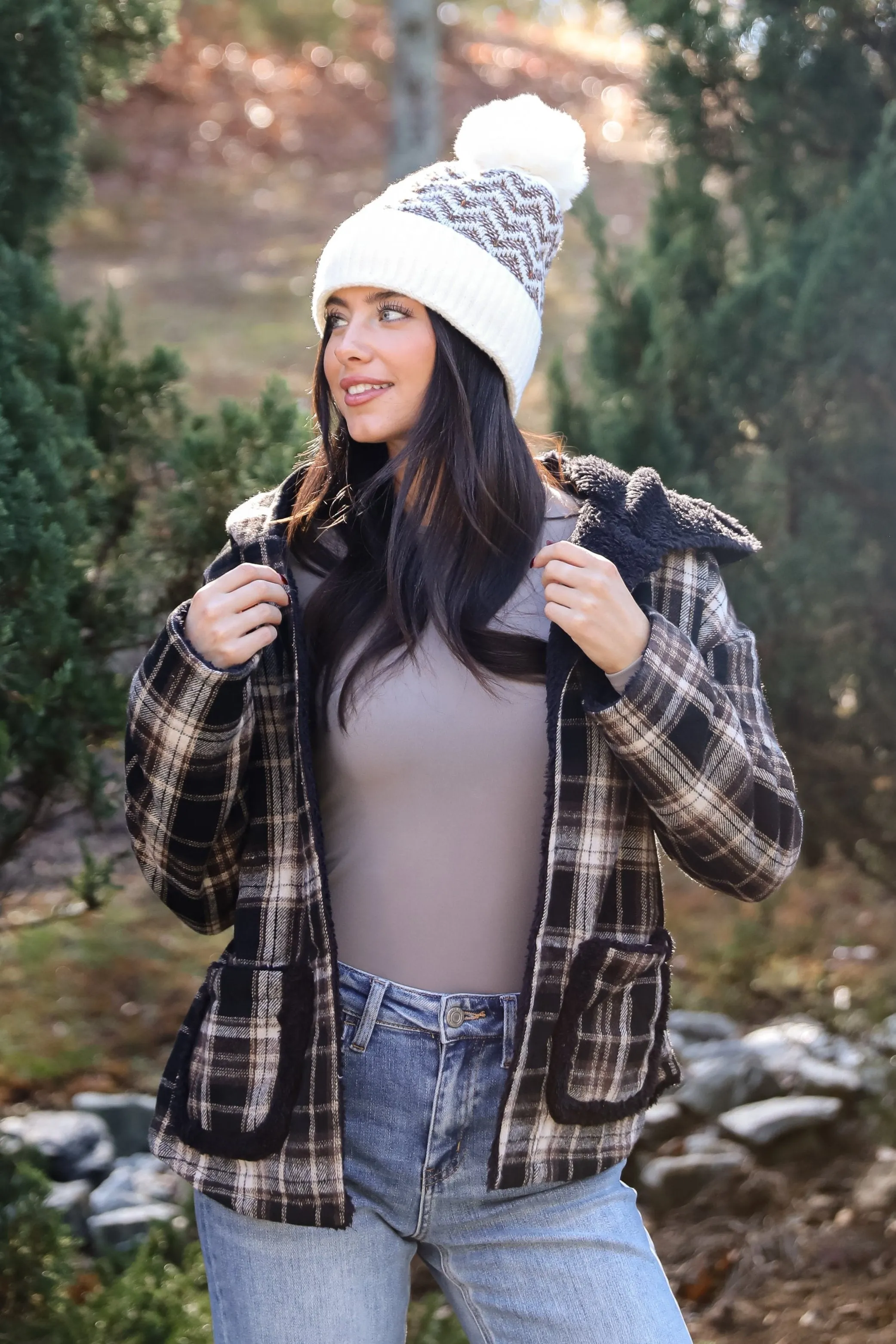 Perfected Comfort Reversible Sherpa Plaid Jacket - DOORBUSTER