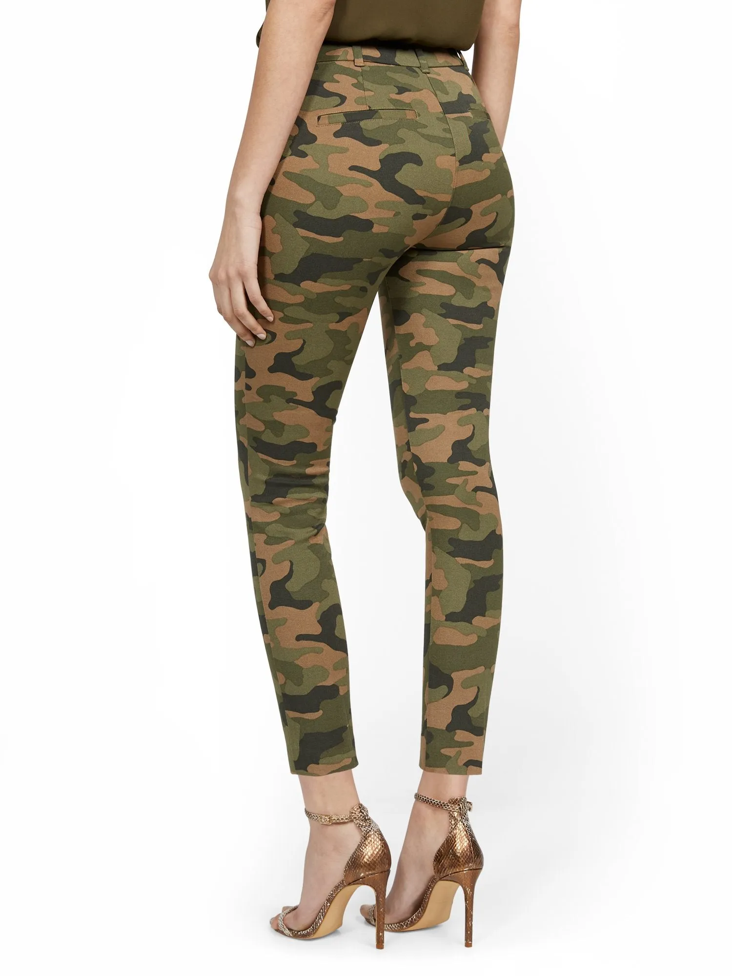 Petite Audrey High-Waisted Ankle Pant - Camo-Print