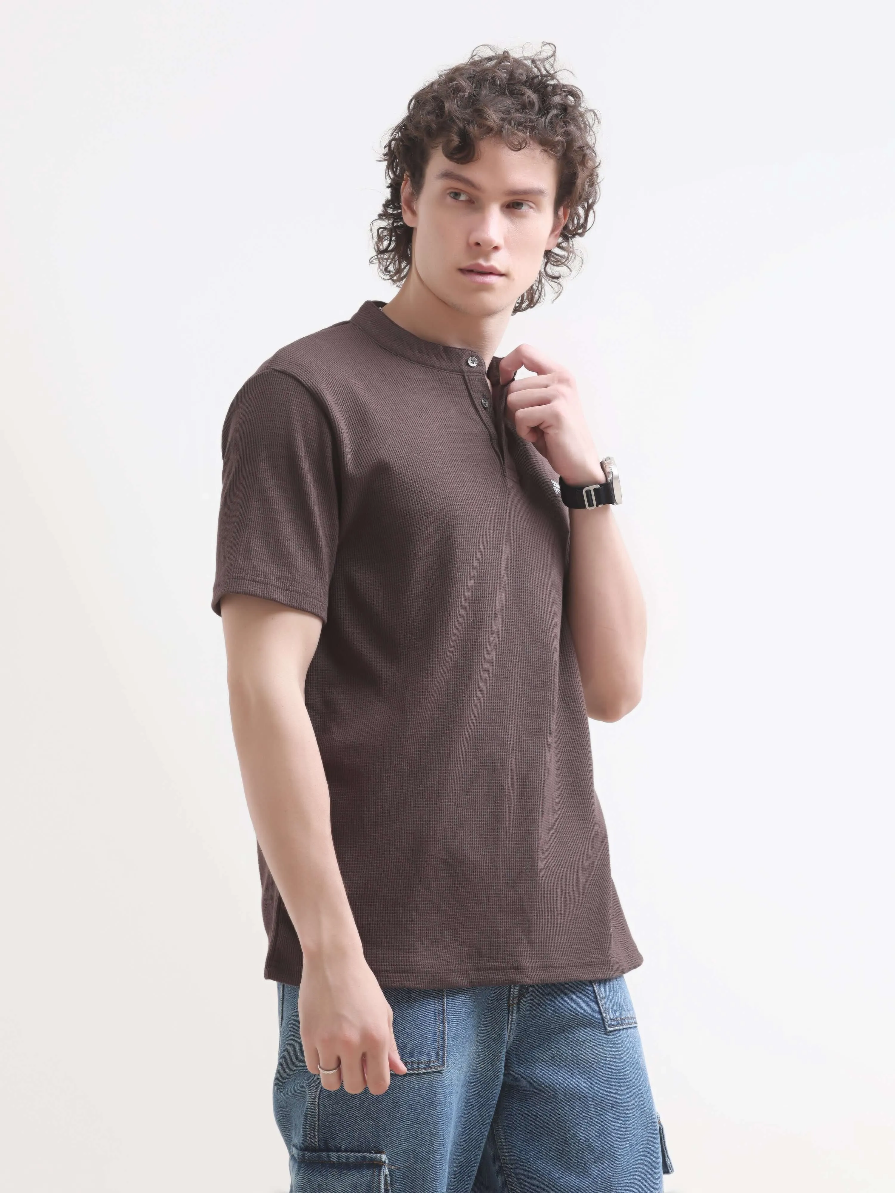 Pinnacle Brown Henley T-shirt