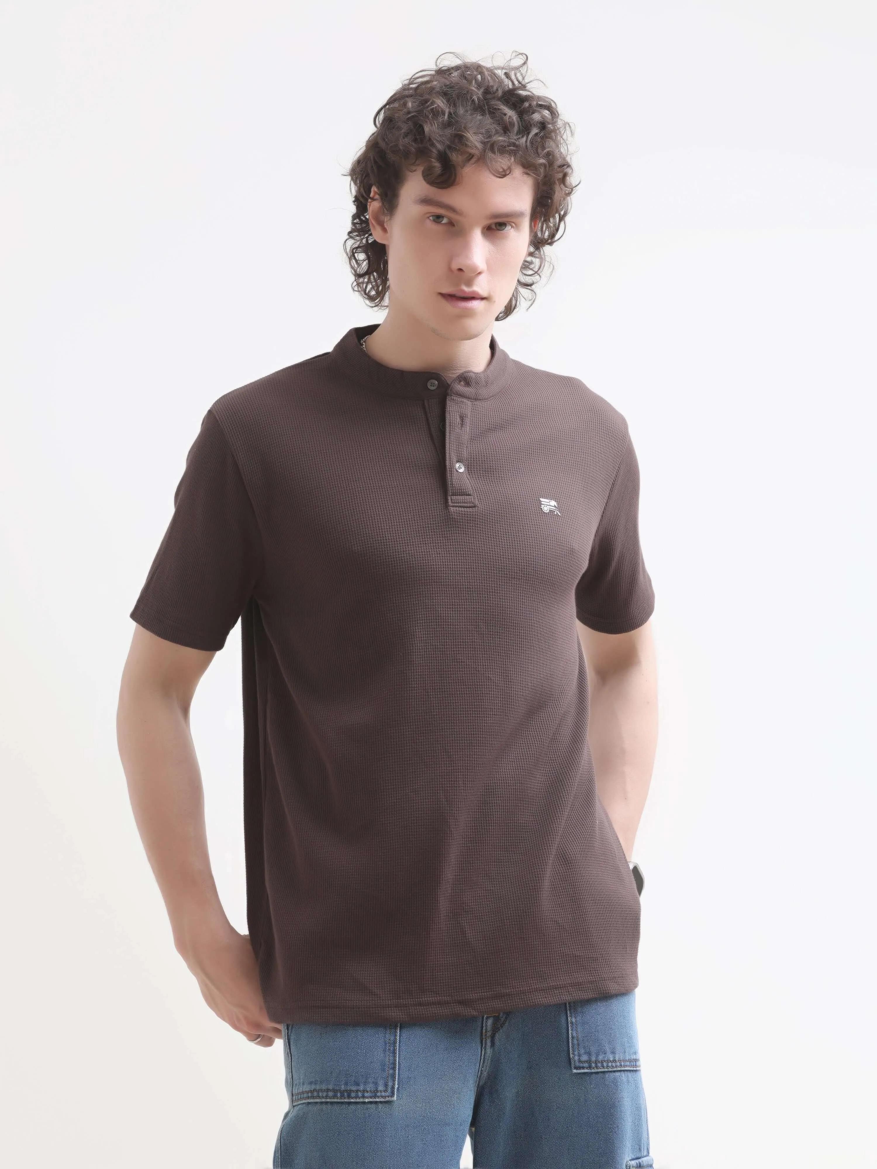 Pinnacle Brown Henley T-shirt