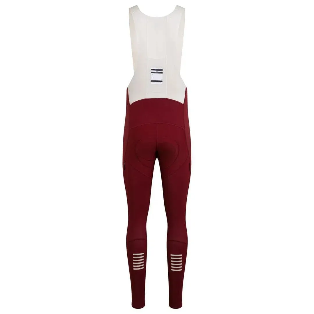 RAPHA Pro Team Winter Bib Tights - BUB Burgundy/Off White