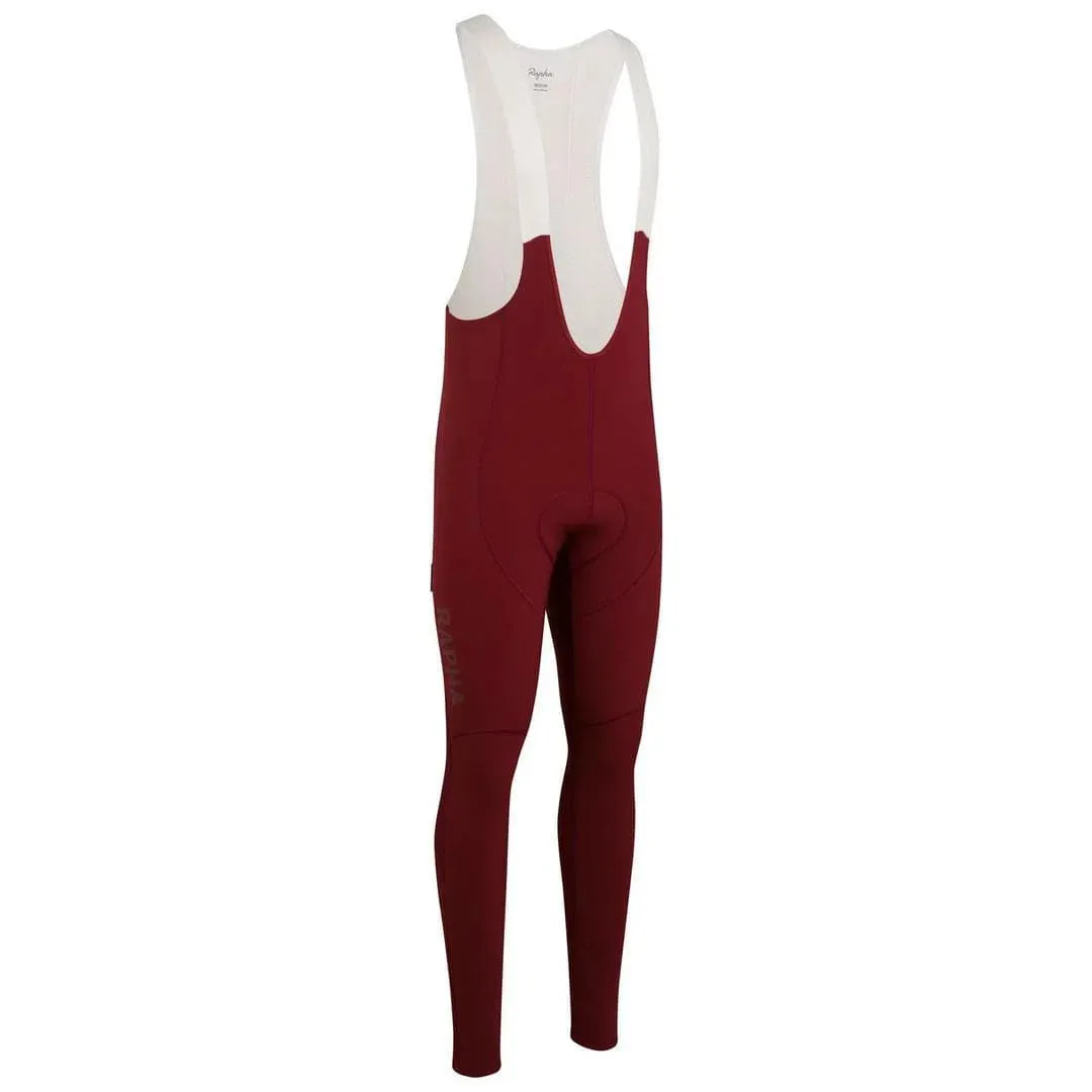 RAPHA Pro Team Winter Bib Tights - BUB Burgundy/Off White