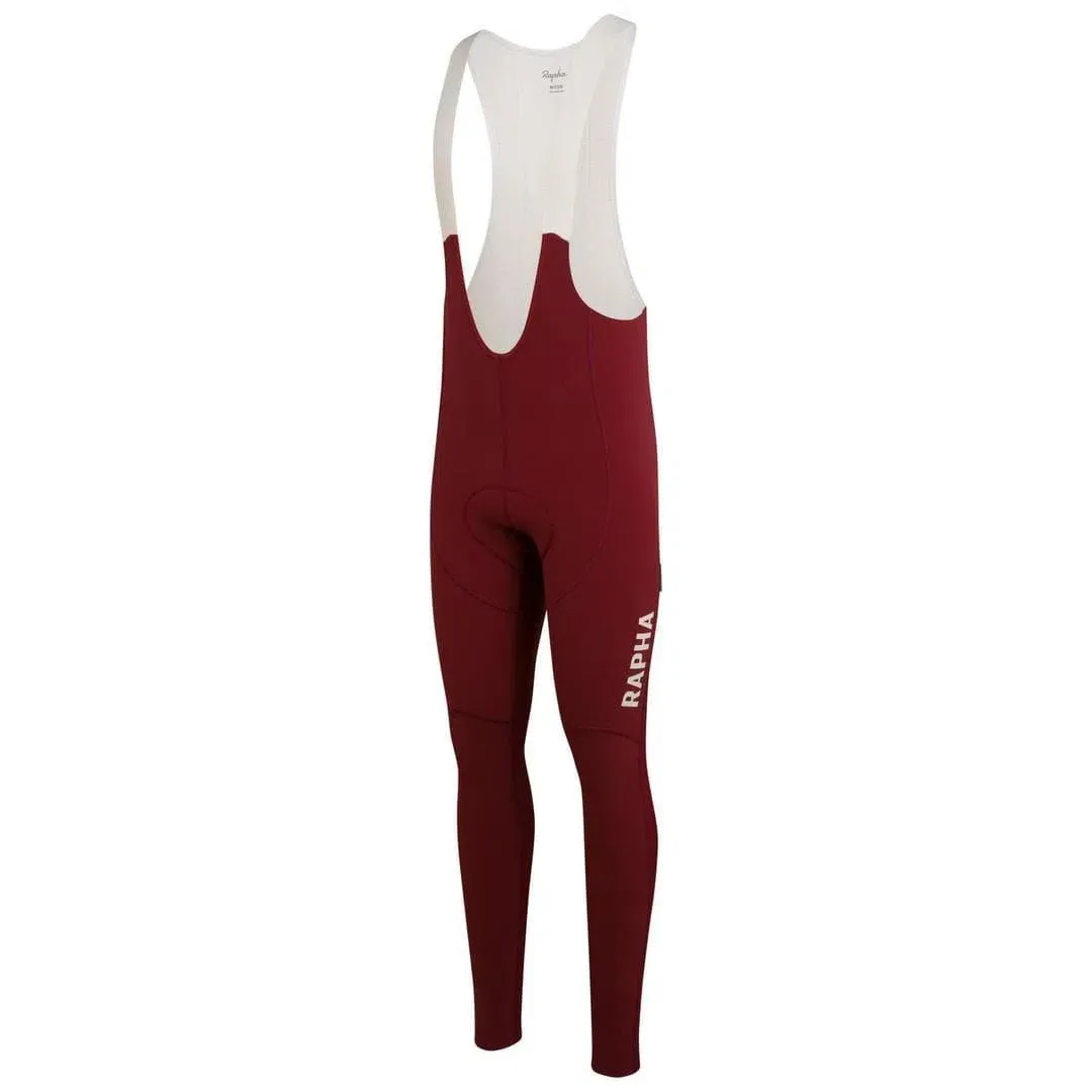 RAPHA Pro Team Winter Bib Tights - BUB Burgundy/Off White