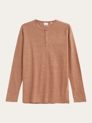 Regular linen henley - GOTS/Vegan - Chocolate Malt