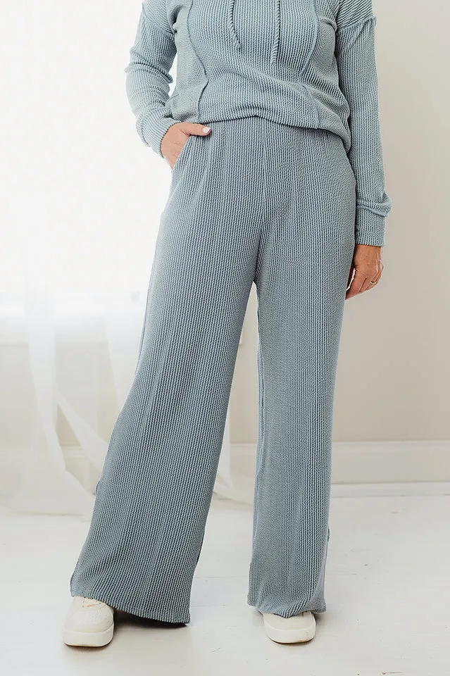 Rib Wide Leg Pants