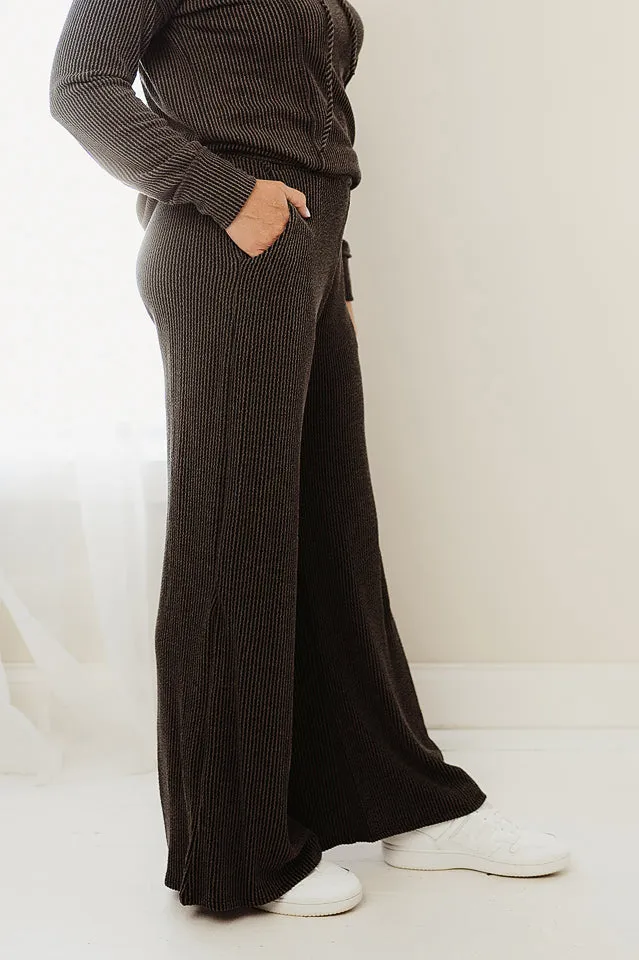 Rib Wide Leg Pants