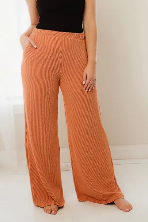 Rib Wide Leg Pants