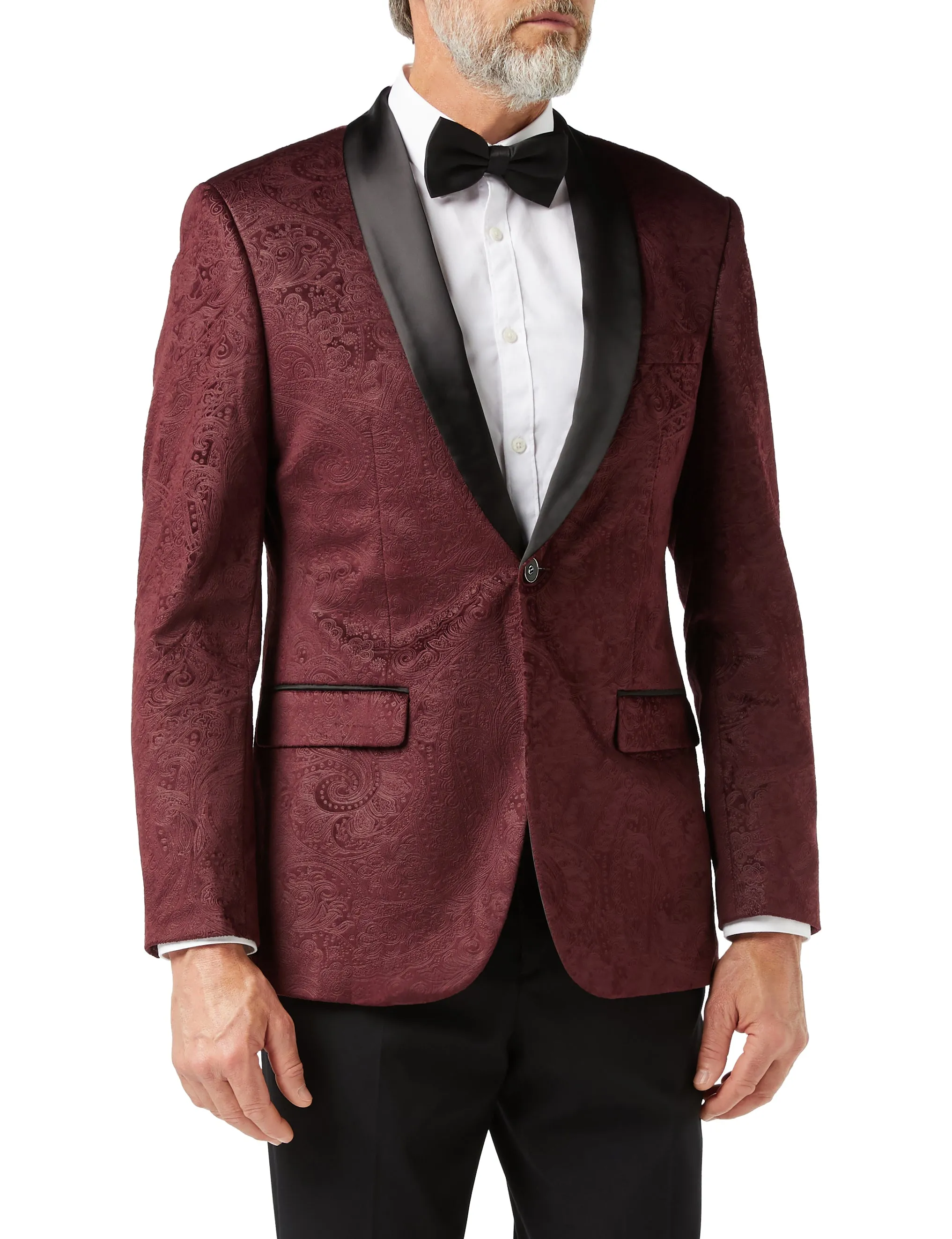 RONY - MAROON VELVET PAISLEY BLAZER