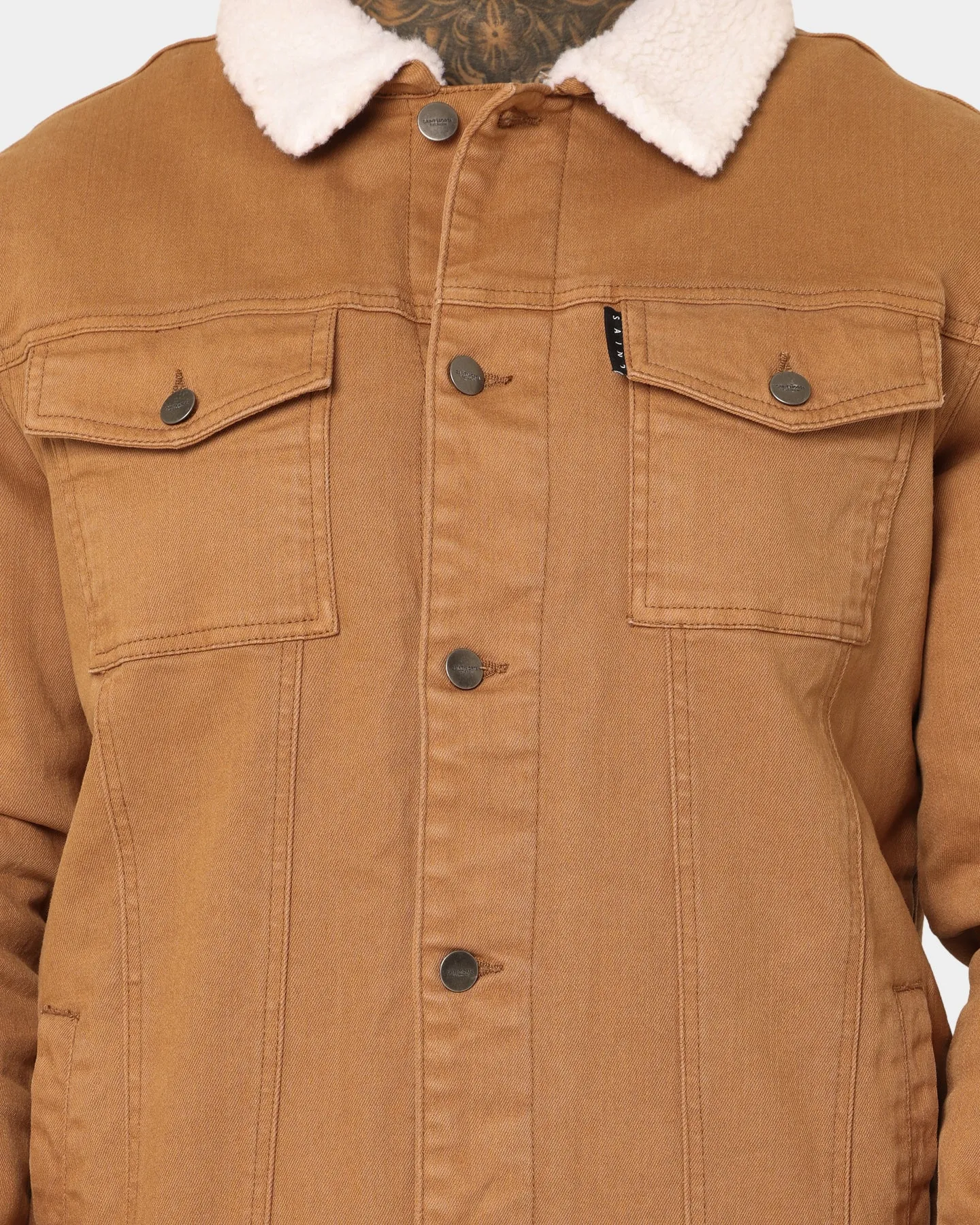 Saint Morta Sherpa Denim Jacket Tan/Cream