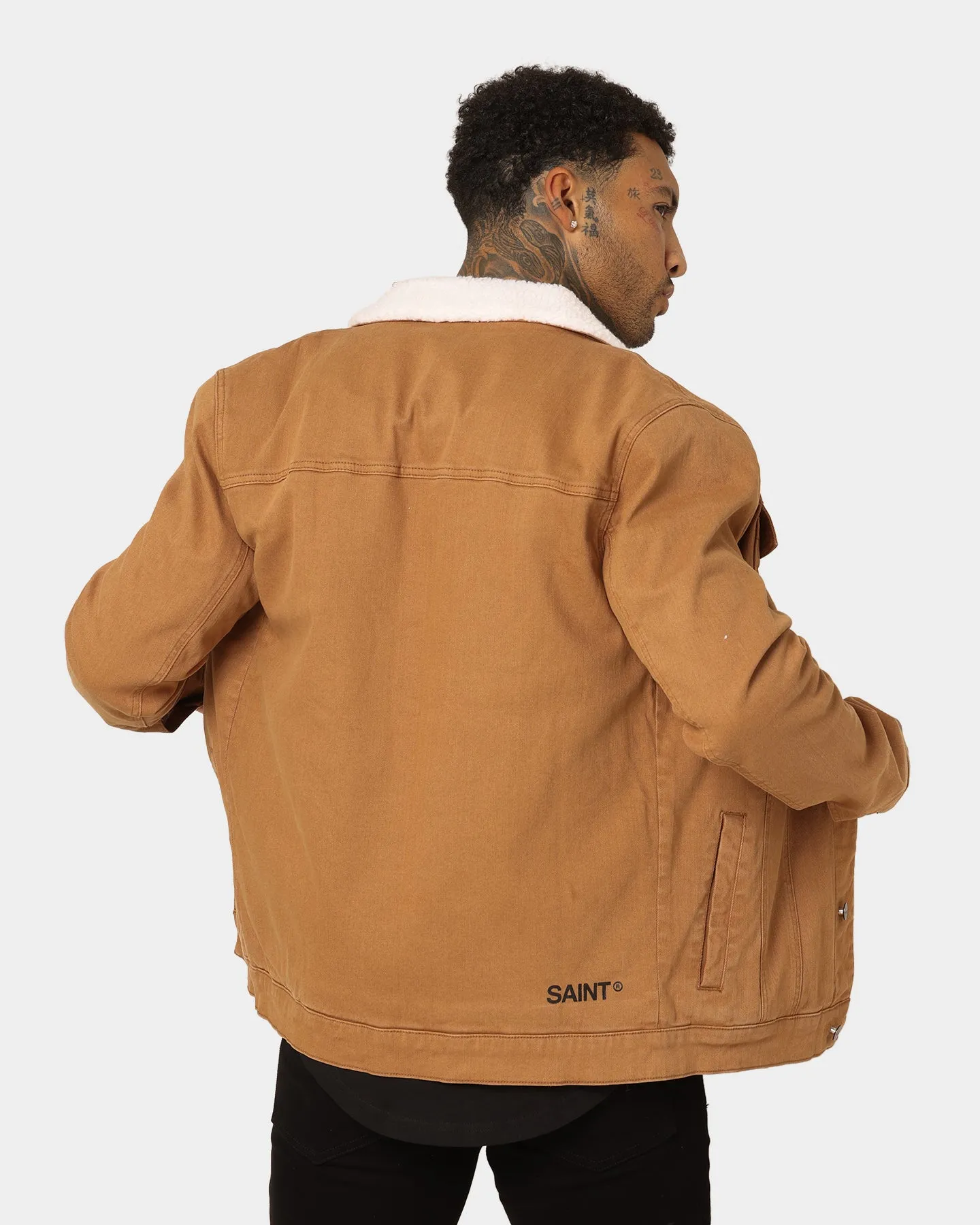 Saint Morta Sherpa Denim Jacket Tan/Cream