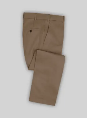 Scabal Brown Cotton Stretch Pants