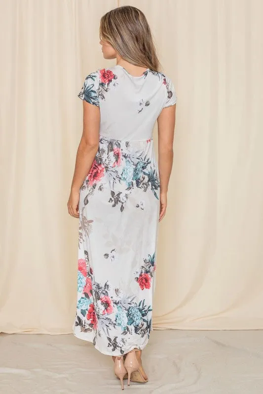 Short Sleeve Floral Maxi Dress