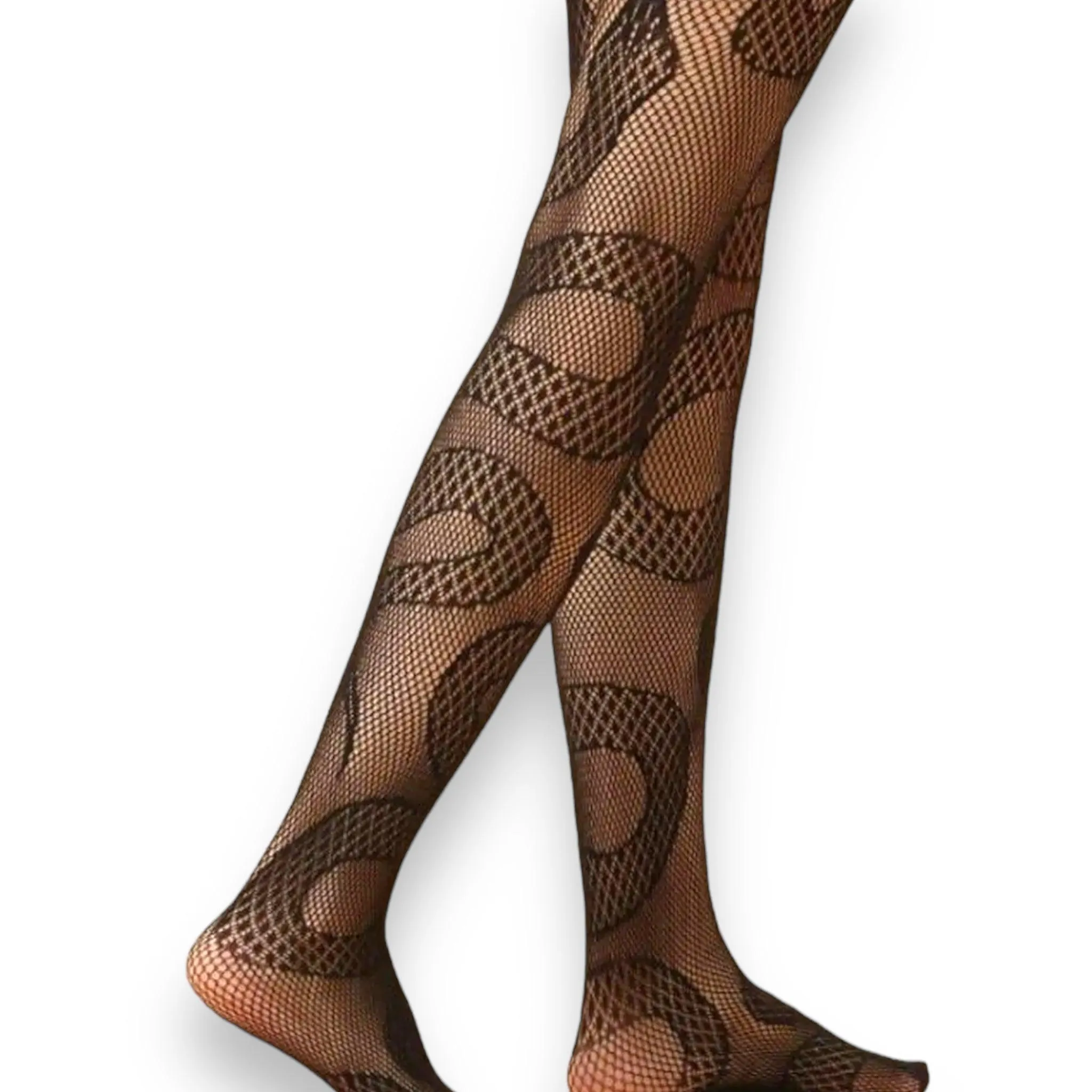 Snake Bites Black Fishnets Tights