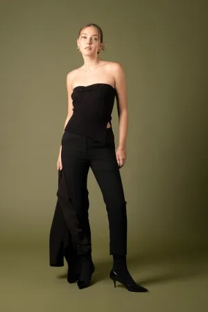 STRETCH WAIST HIGH STRAIGHT FIT DRESS PANTS