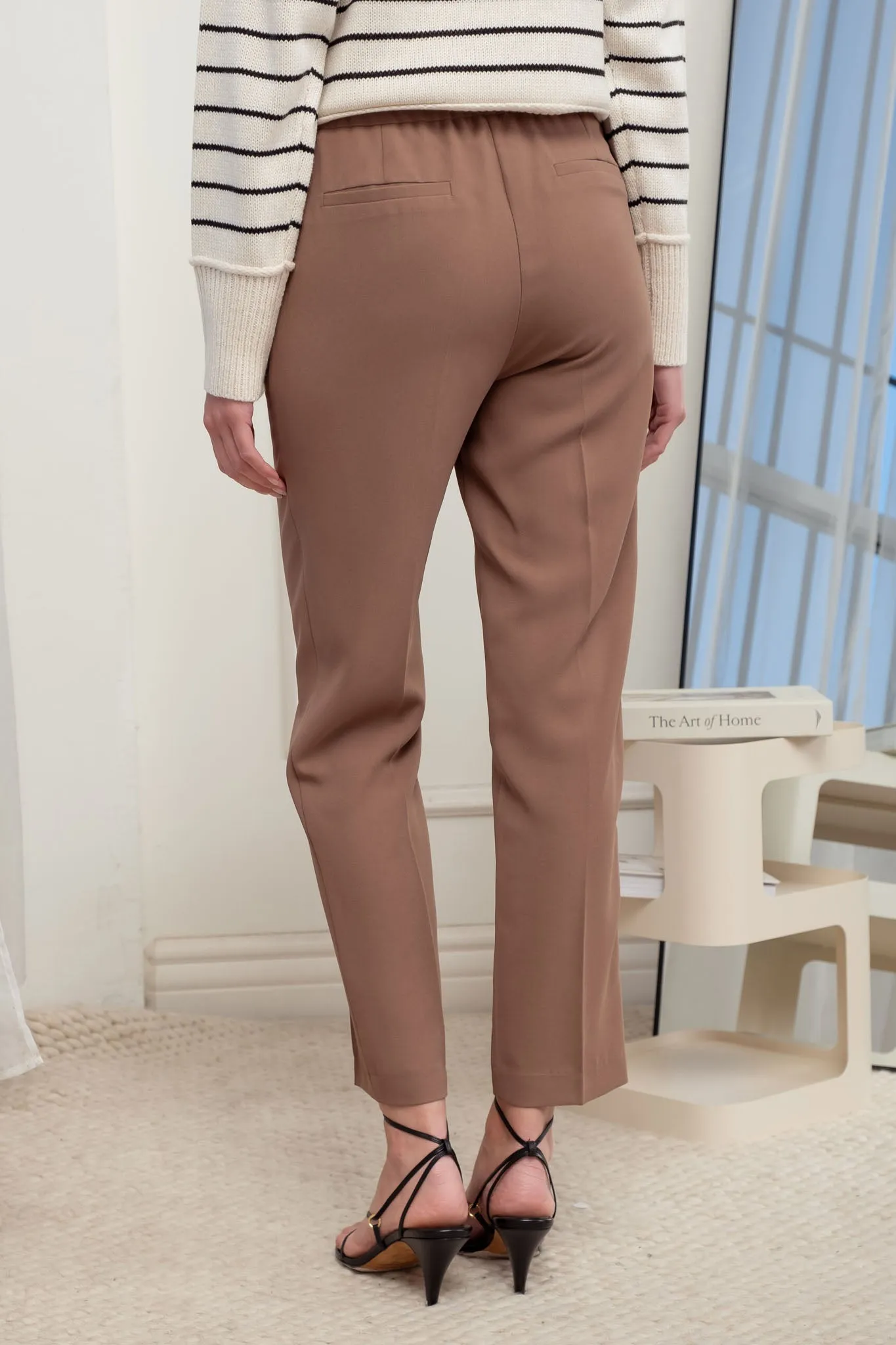 STRETCH WAIST HIGH STRAIGHT FIT DRESS PANTS