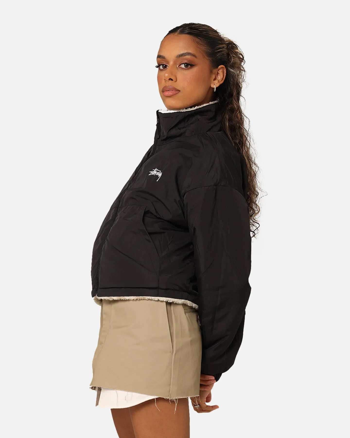 Stussy Women's Dragon Reversible Work Jacket Taupe