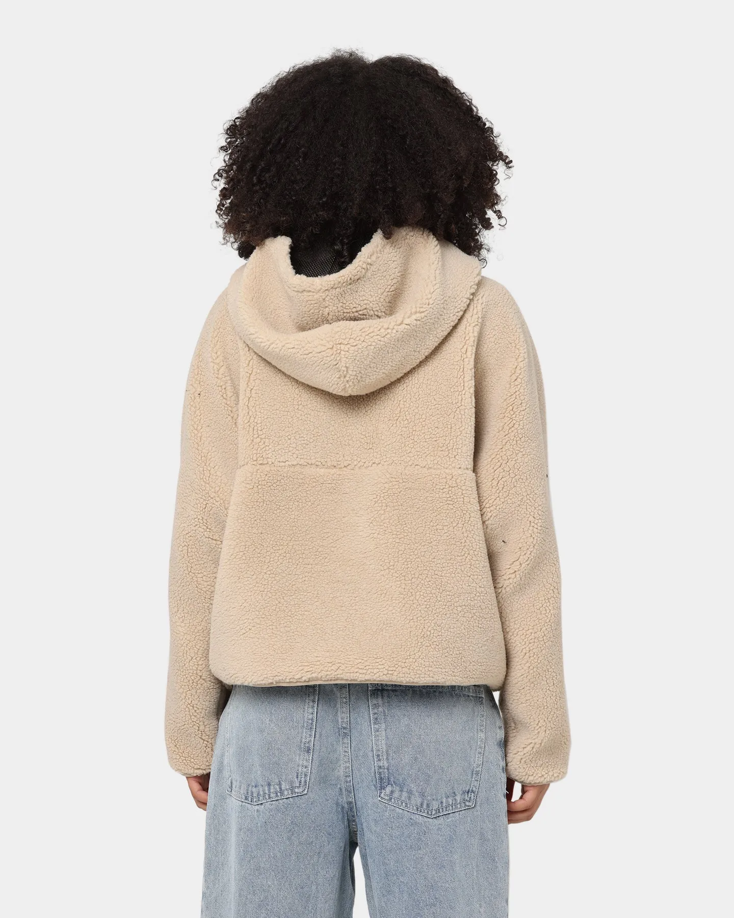 Stussy Women's Jensen Quarter Zip Sherpa Hoodie Off White