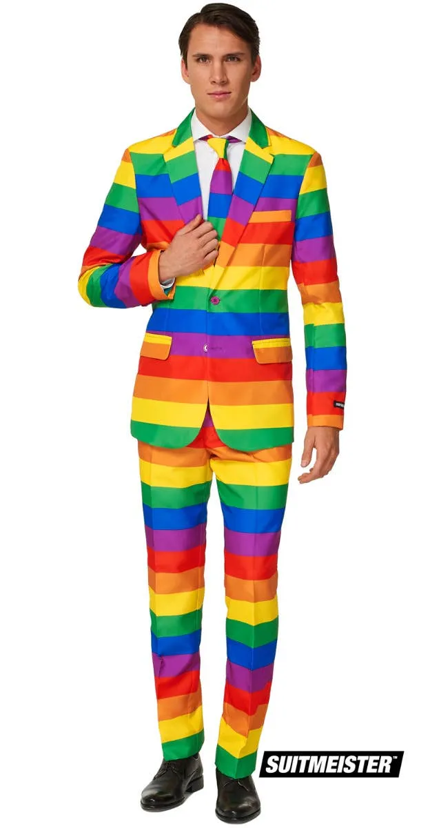 Suitmeister Rainbow Stripe Mens Novelty Suit