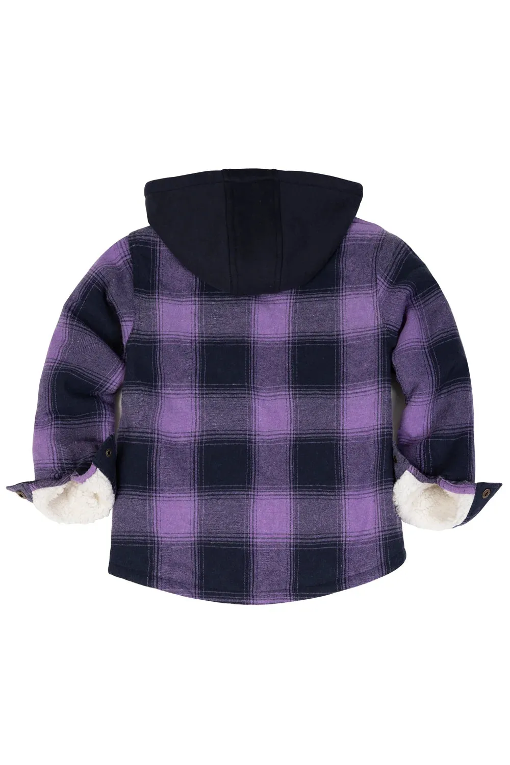 Toddler Boys and Girls Sherpa-Lined Full Zip Hooded Plaid Flannel Shirt