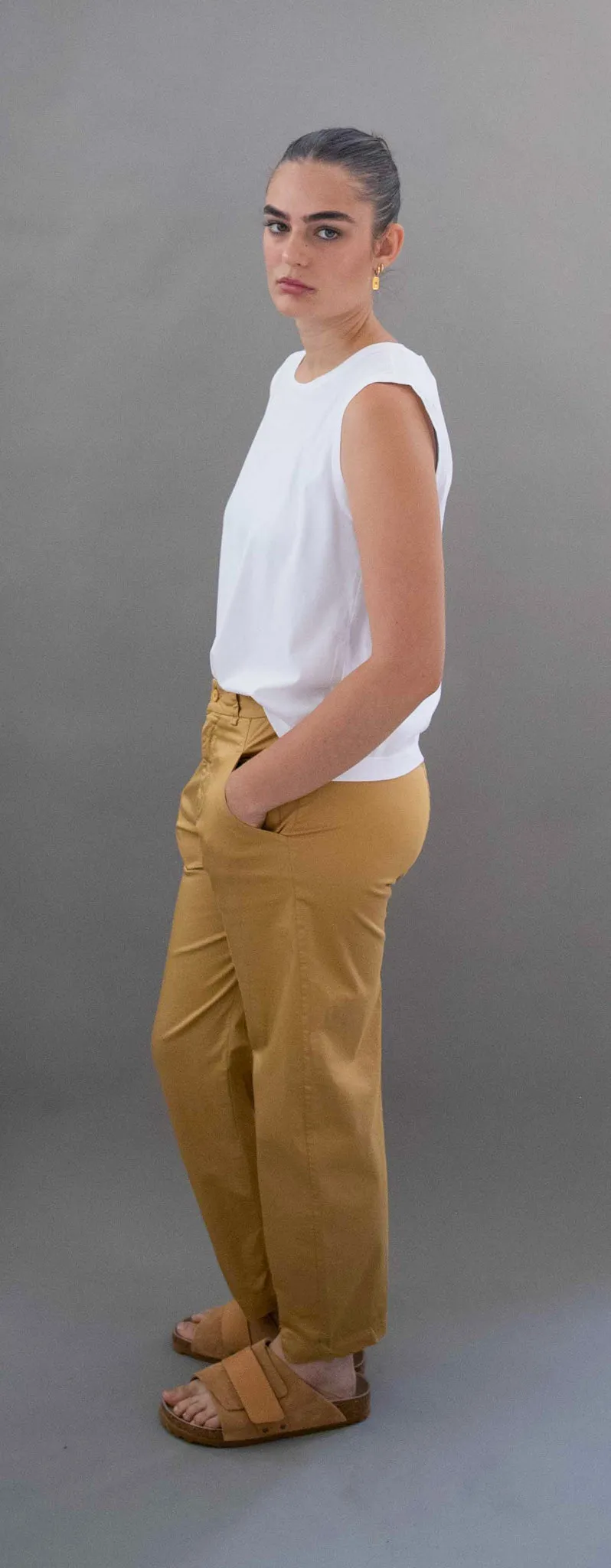 Transit Par Such Split Front Pant in Caramel