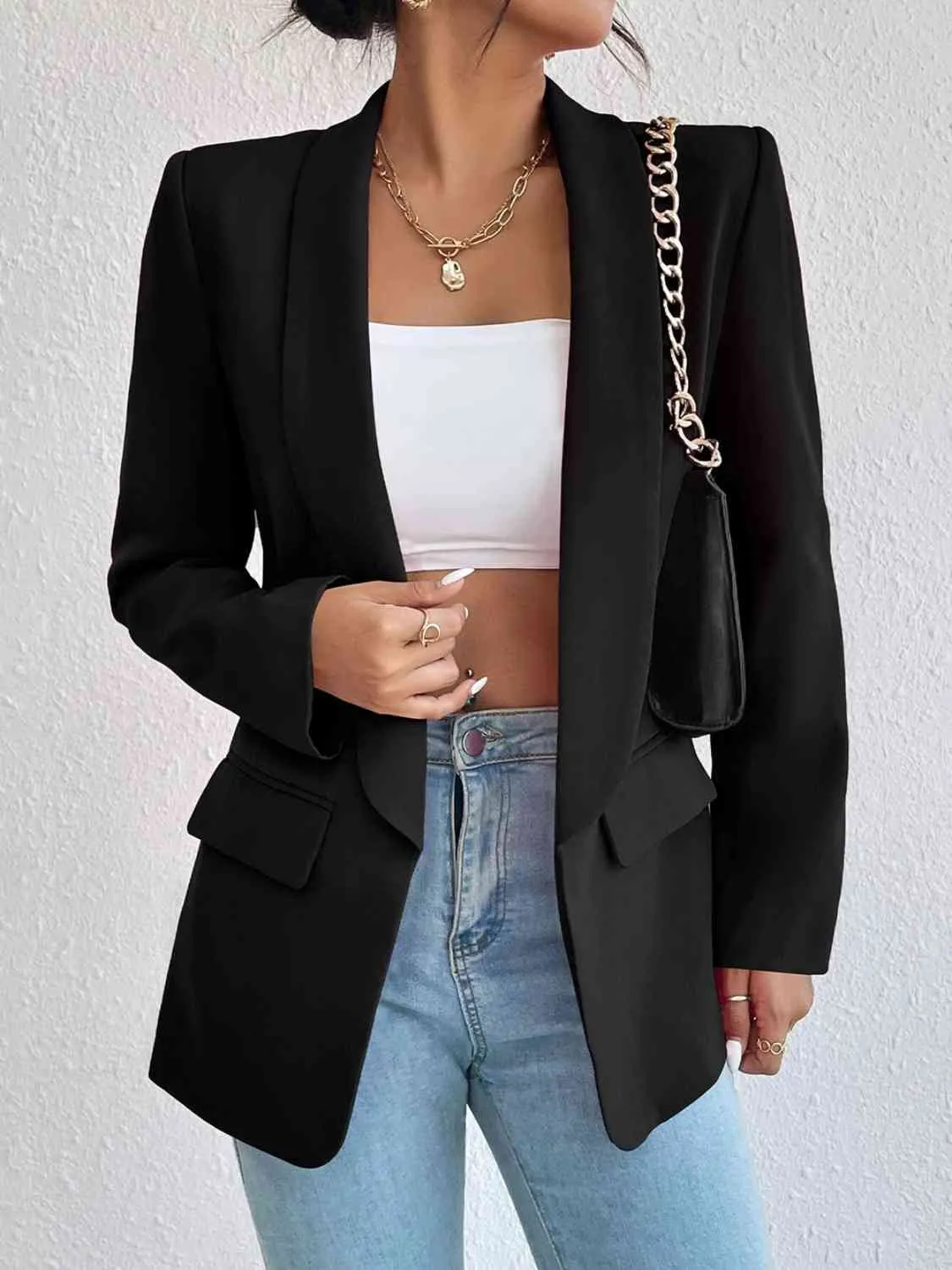 Upgrade Ya Shawl Collar Long Sleeve Blazer