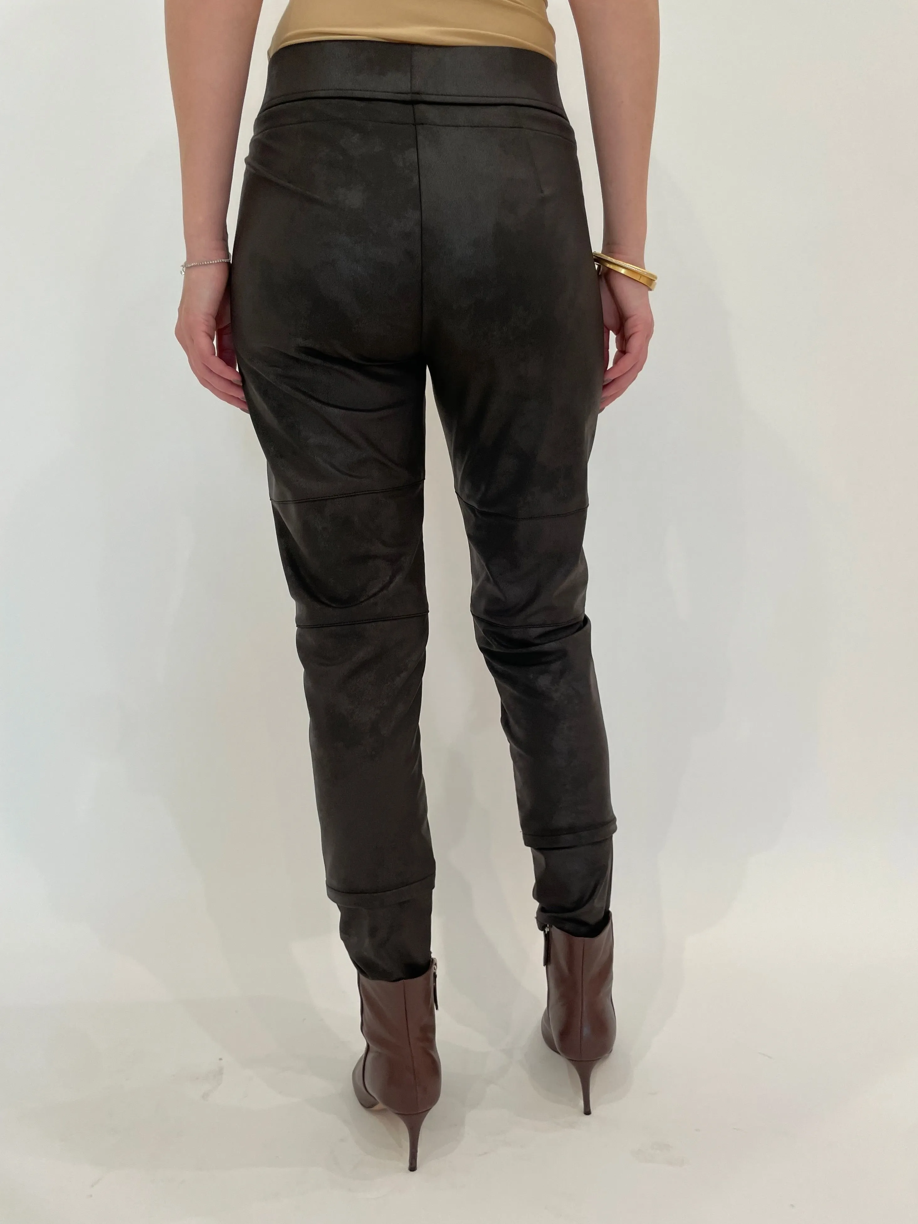 Vegan Leather Candy Pants - Dark Brown