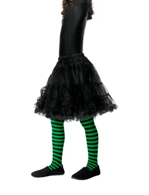 Wicked Witch Tights, Child, Green & Black