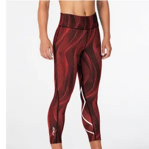 WOMEN'S MID-RISE PRINT 7/8 COMPRESSION TIGHT - TMC/WHT