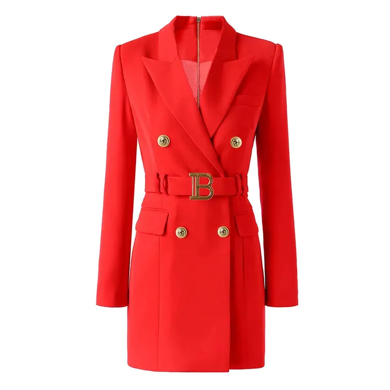 Women's Stylish Designer Elegant Long Blazer Coat