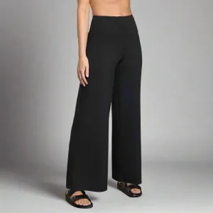 Womens Vital High-Waisted Wide Leg Pant 30" Peached - Black